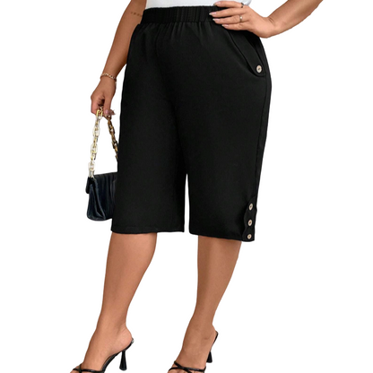 👖Pantalones capri de cintura elástica, casuales y cómodos para mujer, recién llegados❣️