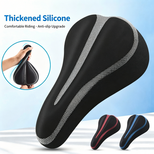 📢📢¡50% DE DESCUENTO!! ⏰ Sillín de Bicicleta de Doble Capa de Gel y Espuma Viscoelástica – Alivia los puntos de presión, absorbe los golpes y te mantiene cómodo en trayectos largos – sin más dolor de sillín ✨