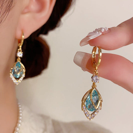 ✨Pendientes Colgantes de Aro con Gota Azul Cielo