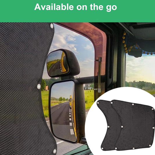 🚛 ¡50% DE DESCUENTO AHORA!☀️ Set de Parasoles para Ventanas Laterales de Camión (Pack 2) – Privacidad y Protección UV – Instalación Fácil con Ventosas 🛡️