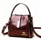 👜 ¡50% DE DESCUENTO POR TIEMPO LIMITADO! ✨ Bolso de Mujer con Patrón Cocodrilo Brillante – Estructurado, Herrajes Dorados, Espacioso y Elegante 💼