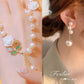 🥳2026 VENTA CALIENTE🥳 Collar de Rosas y Perlas & Aretes de Perlas & Perfecto para Fotos📿