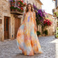 Vestido Maxi Halter para Mujer con Estampado Acuarela