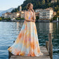 Vestido Maxi Halter para Mujer con Estampado Acuarela