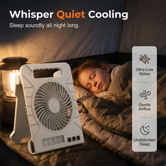 Ventilador Exterior de Doble Potencia con Panel Solar y Luz