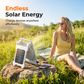 Ventilador Exterior de Doble Potencia con Panel Solar y Luz