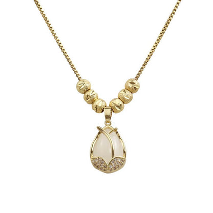 Elegant Tulip Pendant Necklace