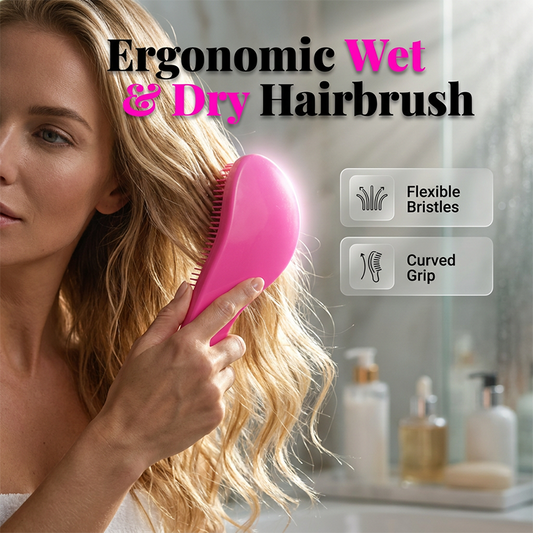 Ergonomic Detangling Hairbrush for Wet and Dry Hair
