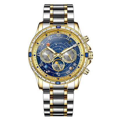 Reloj multifunción con fase de sol y luna