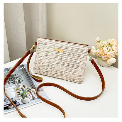 📢📢 ¡50% DE DESCUENTO! ⏰ 👜 Bolso de Hombro y Clutch de Paja Tejida para Mujer