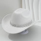 🤠 ¡OFERTA LIMITADA 50% OFF! 💥 Sombrero Vaquero con Corazones de Strass para Mujer – Elegante Fedora Estilo Jazz Francés ✨