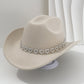 🤠 ¡OFERTA LIMITADA 50% OFF! 💥 Sombrero Vaquero con Corazones de Strass para Mujer – Elegante Fedora Estilo Jazz Francés ✨