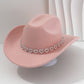 🤠 ¡OFERTA LIMITADA 50% OFF! 💥 Sombrero Vaquero con Corazones de Strass para Mujer – Elegante Fedora Estilo Jazz Francés ✨