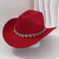 🤠 ¡OFERTA LIMITADA 50% OFF! 💥 Sombrero Vaquero con Corazones de Strass para Mujer – Elegante Fedora Estilo Jazz Francés ✨
