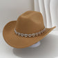 🤠 ¡OFERTA LIMITADA 50% OFF! 💥 Sombrero Vaquero con Corazones de Strass para Mujer – Elegante Fedora Estilo Jazz Francés ✨