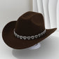🤠 ¡OFERTA LIMITADA 50% OFF! 💥 Sombrero Vaquero con Corazones de Strass para Mujer – Elegante Fedora Estilo Jazz Francés ✨