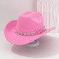 🤠 ¡OFERTA LIMITADA 50% OFF! 💥 Sombrero Vaquero con Corazones de Strass para Mujer – Elegante Fedora Estilo Jazz Francés ✨