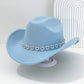 🤠 ¡OFERTA LIMITADA 50% OFF! 💥 Sombrero Vaquero con Corazones de Strass para Mujer – Elegante Fedora Estilo Jazz Francés ✨