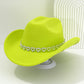 🤠 ¡OFERTA LIMITADA 50% OFF! 💥 Sombrero Vaquero con Corazones de Strass para Mujer – Elegante Fedora Estilo Jazz Francés ✨