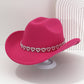 🤠 ¡OFERTA LIMITADA 50% OFF! 💥 Sombrero Vaquero con Corazones de Strass para Mujer – Elegante Fedora Estilo Jazz Francés ✨