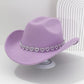 🤠 ¡OFERTA LIMITADA 50% OFF! 💥 Sombrero Vaquero con Corazones de Strass para Mujer – Elegante Fedora Estilo Jazz Francés ✨