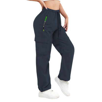 Pantalones de carga vintage para mujer con bolsillos