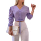 Top Elegante con Cuello en V y Cintura Anudada para Mujer