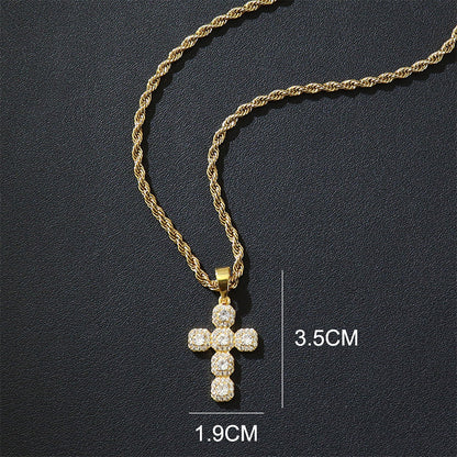 🌸 ¡50% DE DESCUENTO AHORA! 🌸Colgante de amuleto de cruz de zircón con incrustaciones de cobre
