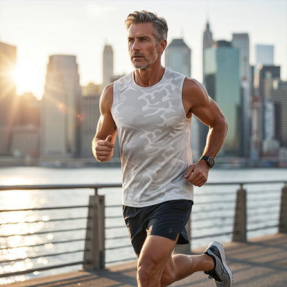 💪 ¡OFERTA LIMITADA 50% OFF! 💥 Camiseta Sin Mangas Deportiva de Camuflaje Transpirable para Hombre – Ligera, Absorbe la Humedad, Corte Holgado ✨