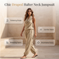 📢 LIMITED TIME 50% OFF! 👗 Chic Draped Halter Neck Jumpsuit – Breathable Wide-Leg Silhouette & Elegant Day-to-Night Style ✨