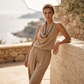 📢 LIMITED TIME 50% OFF! 👗 Chic Draped Halter Neck Jumpsuit – Breathable Wide-Leg Silhouette & Elegant Day-to-Night Style ✨