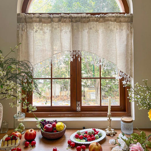 🏡 LIMITED-TIME 50% OFF! ✨ Country Style Star Lace Curtain – Elegant Window Decor for a Cozy, Charming Home 🌸