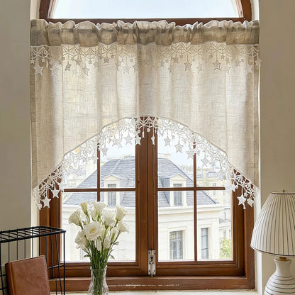 🏡 LIMITED-TIME 50% OFF! ✨ Country Style Star Lace Curtain – Elegant Window Decor for a Cozy, Charming Home 🌸