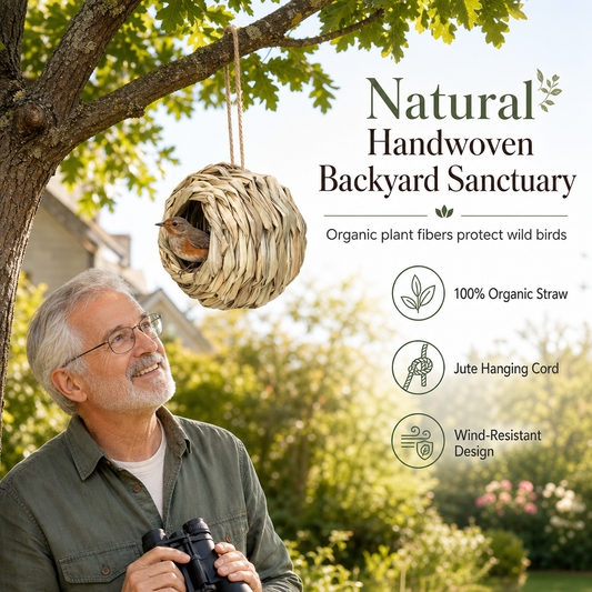 ⏳ LIMITED-TIME 50% OFF! 🐦 Hand-Woven Bird Nest – Cozy Hanging Shelter for Backyard Birds & Garden Decor 🌿
