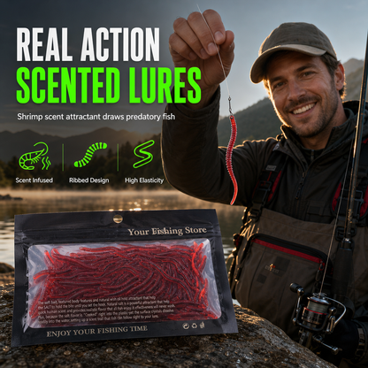 💥 BUY 2 GET 3 FREE! 🎣 50K+ SOLD! Simulation Earthworm Soft Fishing Lures – Scented, Lifelike & Durable⭐
