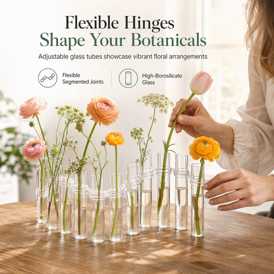 🌷 LIMITED-TIME 50% OFF! ✨ Clear Glass Test Tube Vase Set – With Cleaning Brush, Hydroponic Plant Propagation Station 🪴