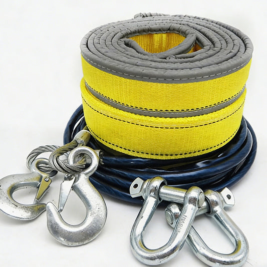 🚗 LIMITED-TIME 50% OFF! ⚡ 8 Ton Tow Rope – Heavy-Duty Strap, Forged U-Shackles, Reflective Strip ✨